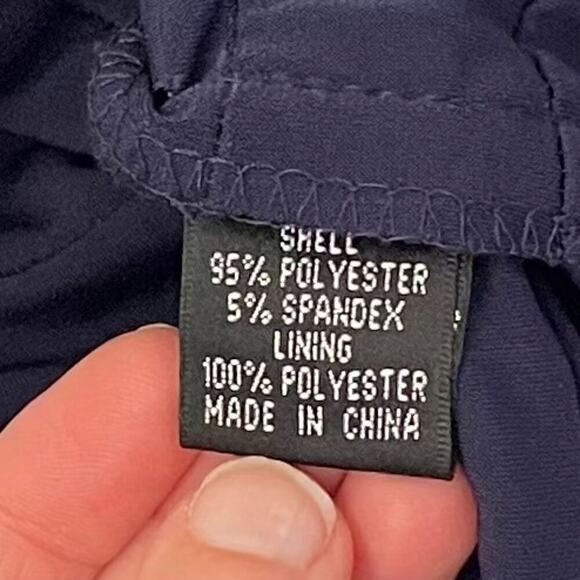 Adrianna Papell Navy Short Sleeve V-Neck Banded Sheath Dress Size 10 - Picture 8 of 12